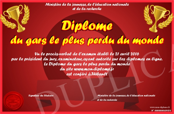 diplome perdu